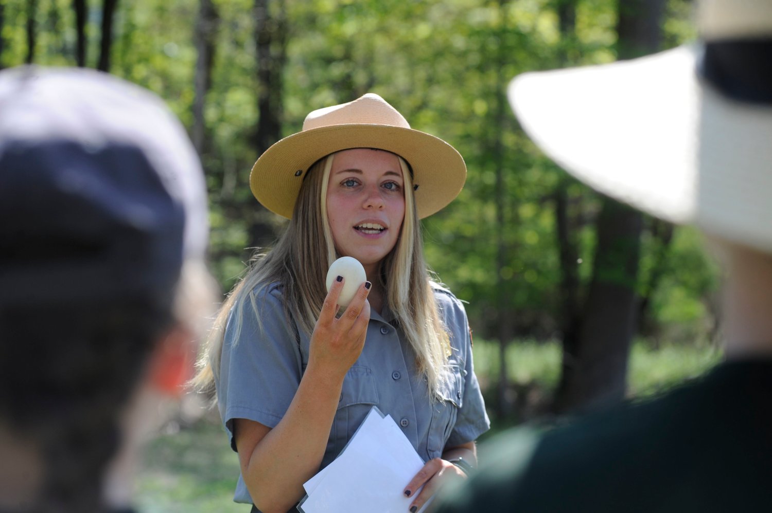 National Park Service interpretive ranger Payten Nekich talked to the kids about eagles in the Upper Delaware Scenic and Recreational River, and how the eagles relate to native brook trout.